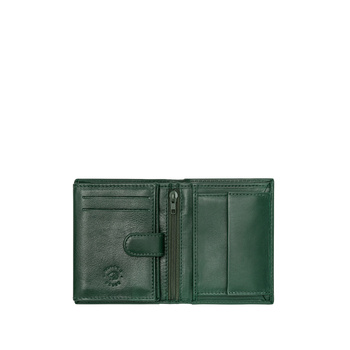 Nuvola Pelle Mały portfel Męskie z kieszenią na monety z prawdziwej skóry z wewnętrznym okienkiem na kartę na zamek błyskawiczny